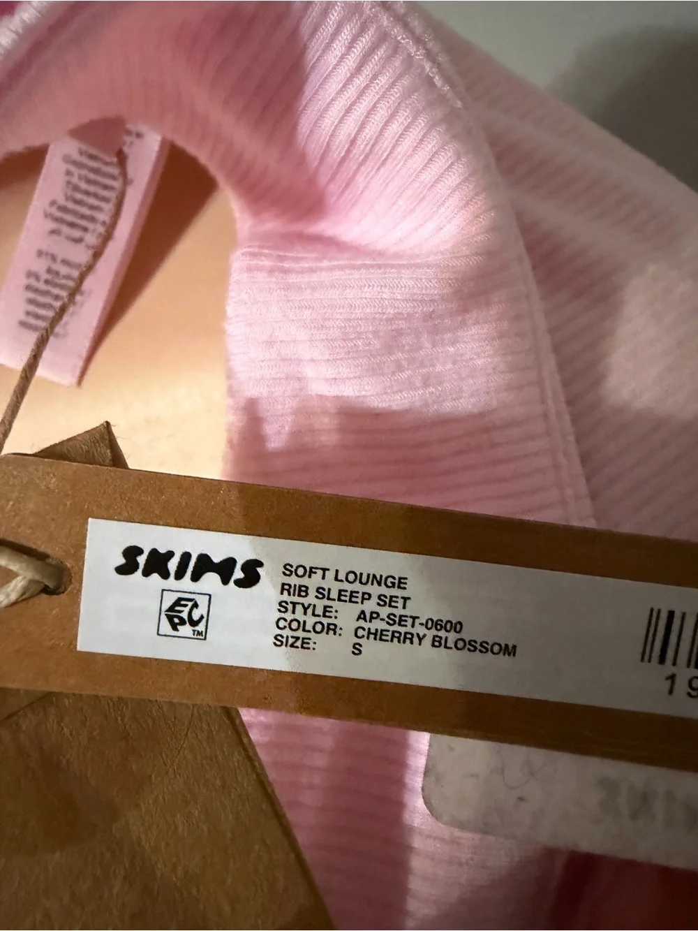 SKIMS soft lounge rib sleep set in cherry blossom